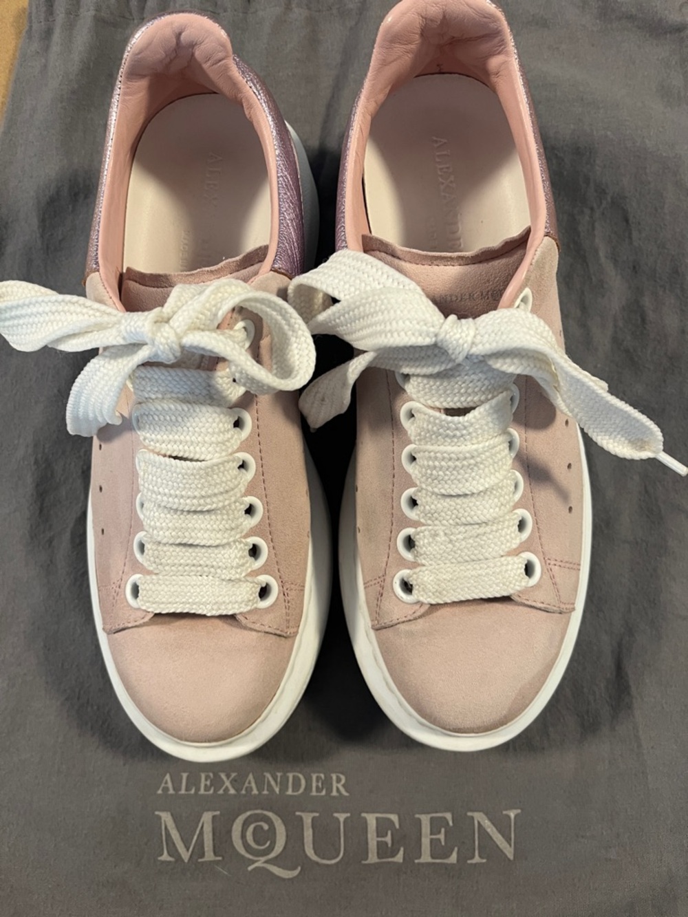 ALEXANDER McQUEEN           Blush Pink Oversized Sneakers